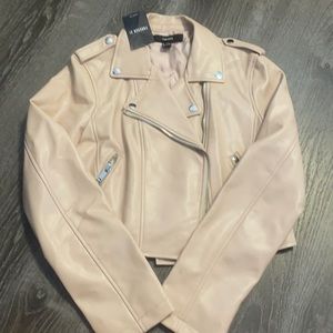 Forever 21 Tan/Pink Leather Jacket